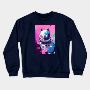 Astronaut kita inu portrait Crewneck Sweatshirt